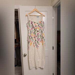 Antonio Melani Floral Linen Midi Dress